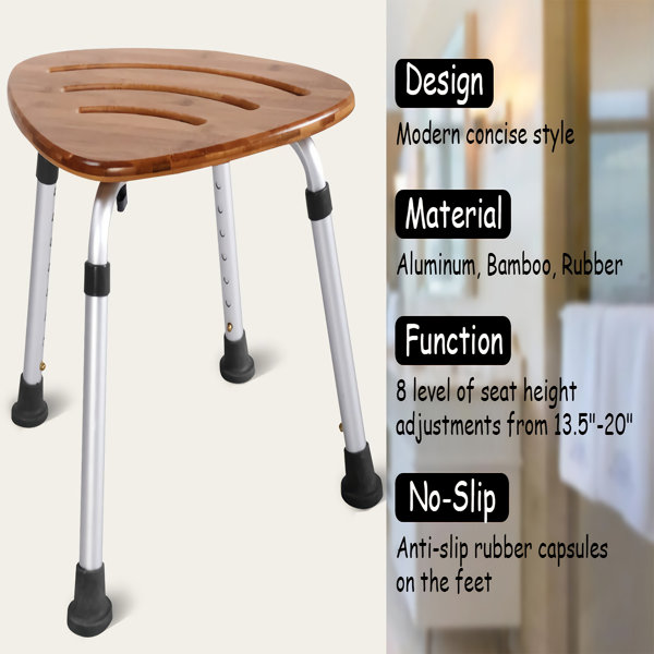 MD Bath Fanshaped Bamboo Shower Chair & Reviews Wayfair